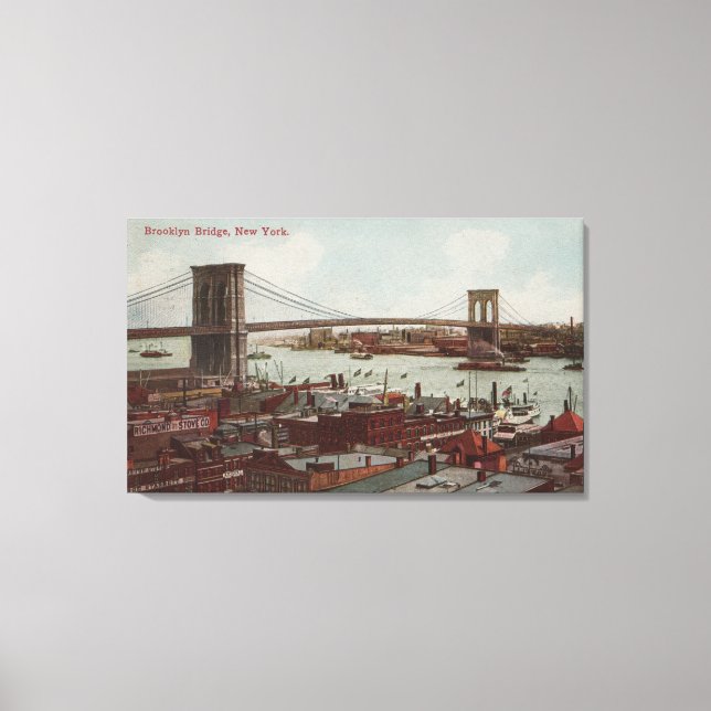 New York City, NYView of the Brooklyn Bridge Canvas Print (Front)