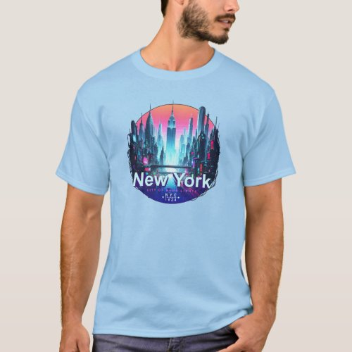 New York City of Neon Lights T_Shirt