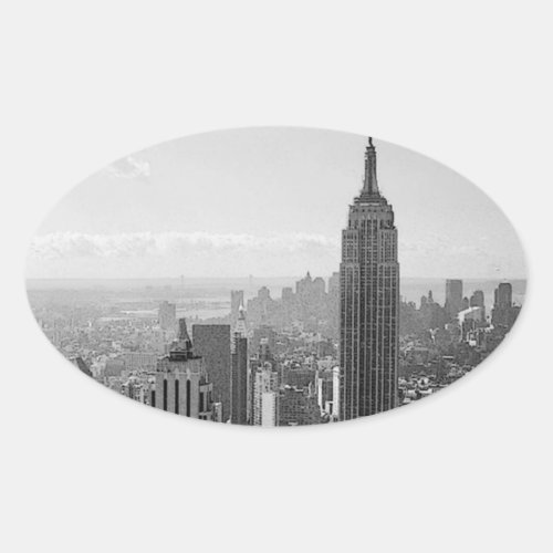 New York City Oval Stickers