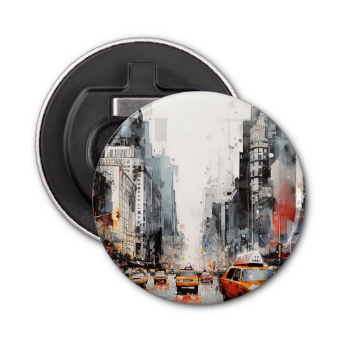 New York City painted landscape Bottle Opener