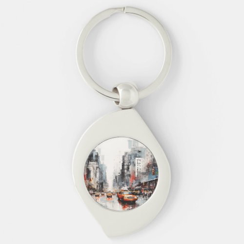New York City painted landscape Keychain