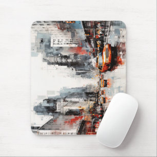 New York City, painted landscape. Mouse Pad