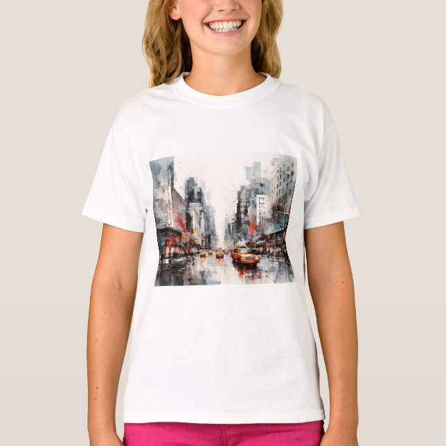 New York City, painted landscape. T-Shirt (Front)