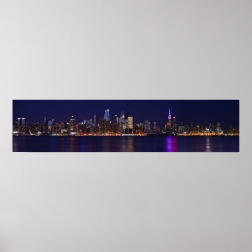 New York City Panorama At Night _ Poster