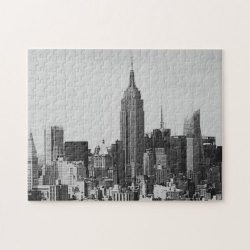 New York City Panorama Black White Jigsaw Puzzle