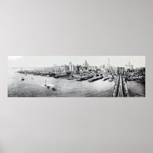 New York City Panorama Photograph 1918 Poster