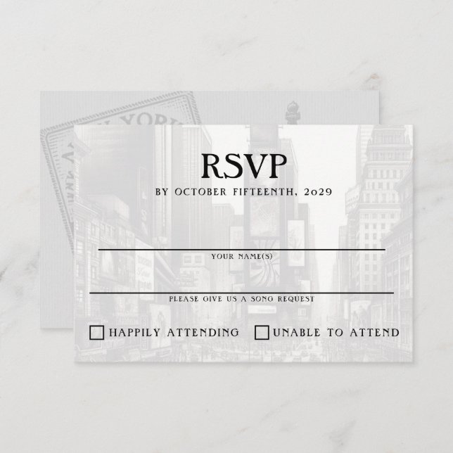 New York City Passport RSVP Card (Front/Back)
