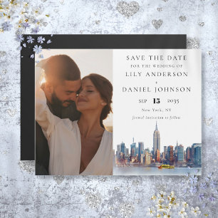 New York City Photo Wedding Save The Date Magnetic Invitation