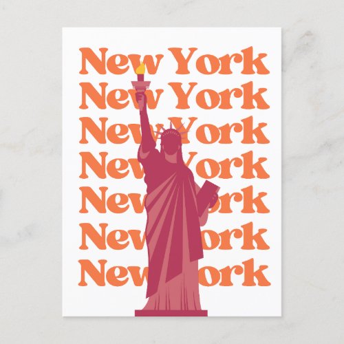 New York City Pink Orange NYC Travel   Postcard