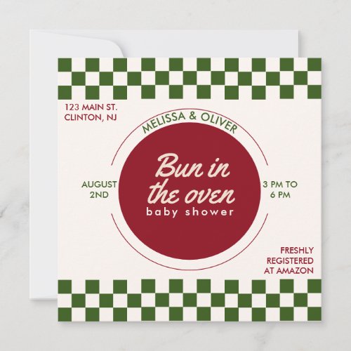 New York City Pizza unique Italian Baby shower Invitation