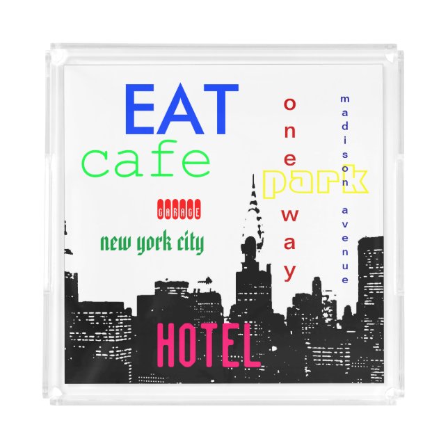 New York City Pop Art Acrylic Tray (Front)