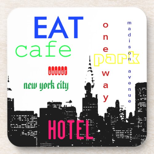 New York City Pop Art Beverage Coaster