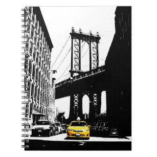 New York City Pop Art Nyc Yellow Taxi Brooklyn Notebook