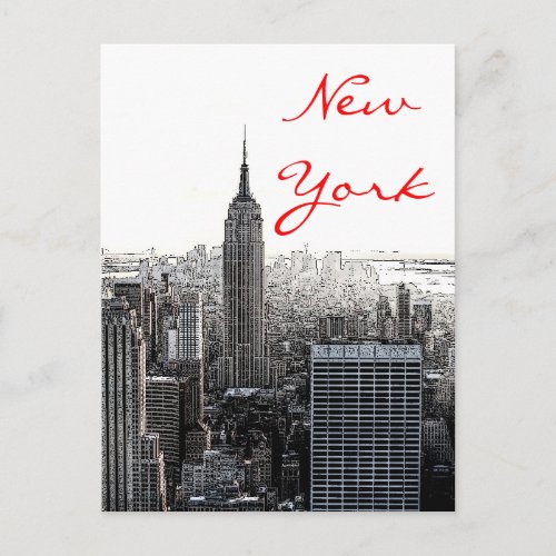 New York City Pop Art Script Postcard