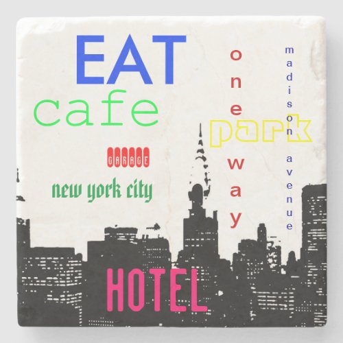 New York City Pop Art Stone Coaster