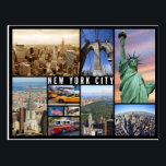 new york city postcard<br><div class="desc">Postcard of New York City - includes images of the cityscape, Chrysler Building, Empire State Building, Statue of Liberty, Yellow Cabs, and Central Park. All images used in our products are created by the people at Sumners Graphics, designed with care and are extremely high resolution razor-sharp digital files. We specialize...</div>