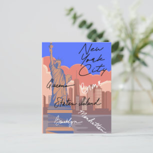 New York City Postcard -Skyline & Big Apple