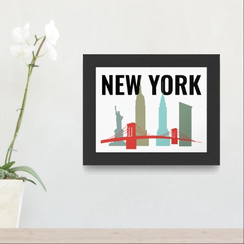 New York City Poster Dorm Room Apartment Wall Framed Art