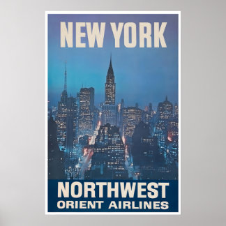 New York City Poster NYC Art Skyscrapers Print