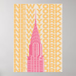 new york city poster, nyc skyline art, manhattan w poster