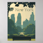 new york city poster, nyc skyline art, manhattan w poster