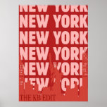 new york city poster, nyc skyline art, manhattan w poster