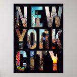 new york city poster, nyc skyline art, manhattan w poster