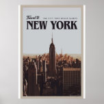 new york city poster, nyc skyline art, manhattan w poster