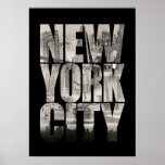 new york city poster, nyc skyline art, manhattan w poster