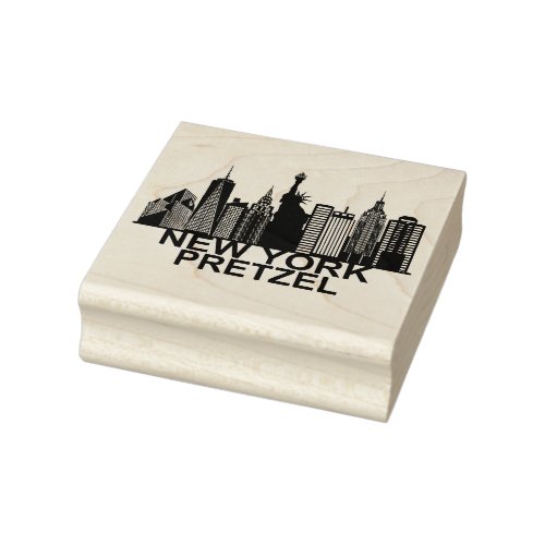 New York city pretzel silhouette Rubber Stamp