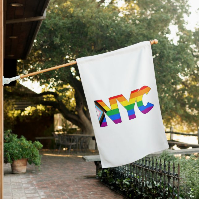 New York City Pride LGBTQ Progress Pride House Flag (In SItu)