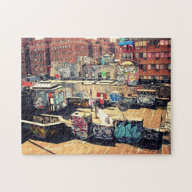 New York City Puzzle -  Chinatown Rooftop Graffiti (Horizontal)