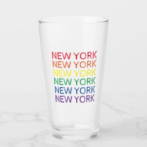 New York City Rainbow LGBT Gay Pride NYC Glass