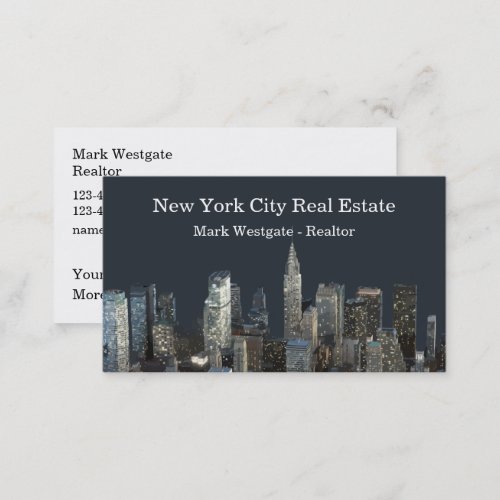 New York City Realtor Double Side  Business Card