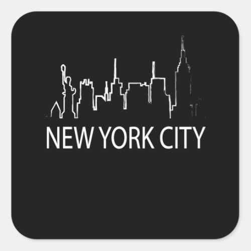 New York City Retro Vintage Gift Souvenir Square Sticker