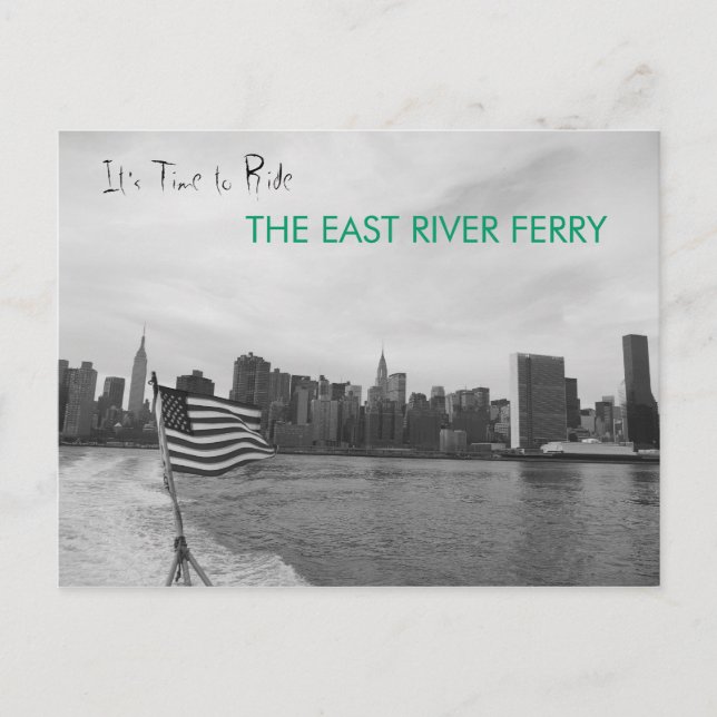 New York City - Ride the East River Ferry Postcard (Front)