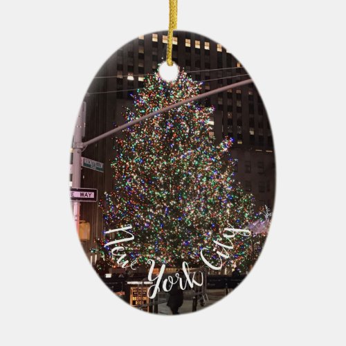New York City Rockefeller Center Christmas Tree Ceramic Ornament