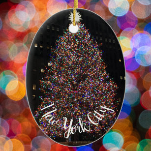 New York City Rockefeller Center Christmas Tree Ceramic Ornament