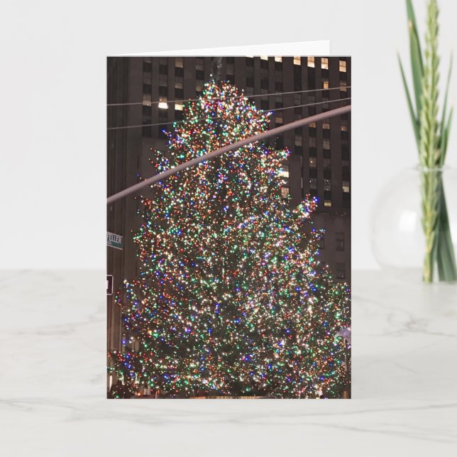 New York City Rockefeller Center Christmas Tree Holiday Card (Front)