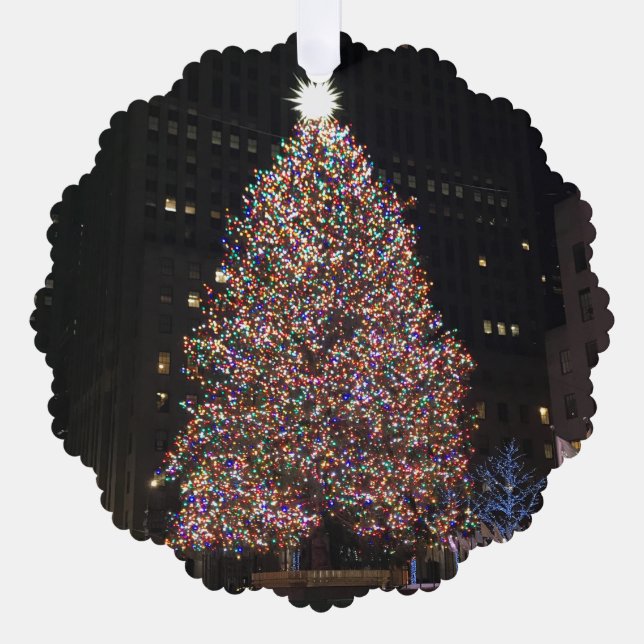 New York City Rockefeller Center Christmas Tree Ornament Card (Front)