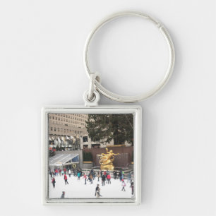 New York City Rockefeller Center Ice Skating Rink Keychain