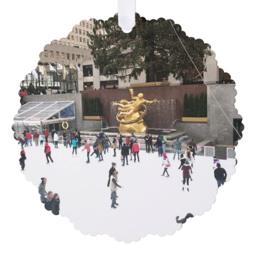New York City Rockefeller Center Ice Skating Rink Ornament Card