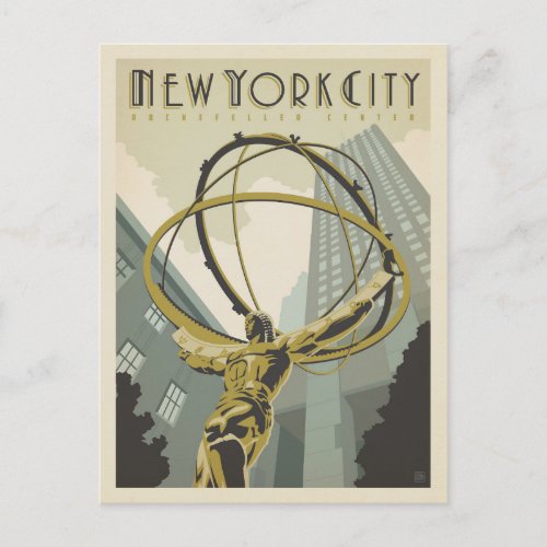 New York City  Rockefeller Center Postcard