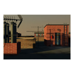 New York City roof Poster