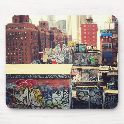New York City Rooftops Covered in Graffiti Mouse Pad