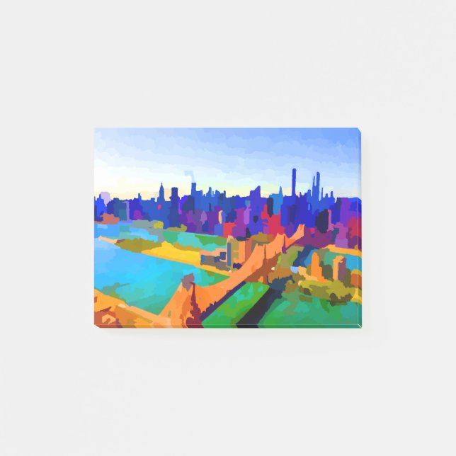 New York City Roosevelt Island Skyline Post-it Notes (Front)