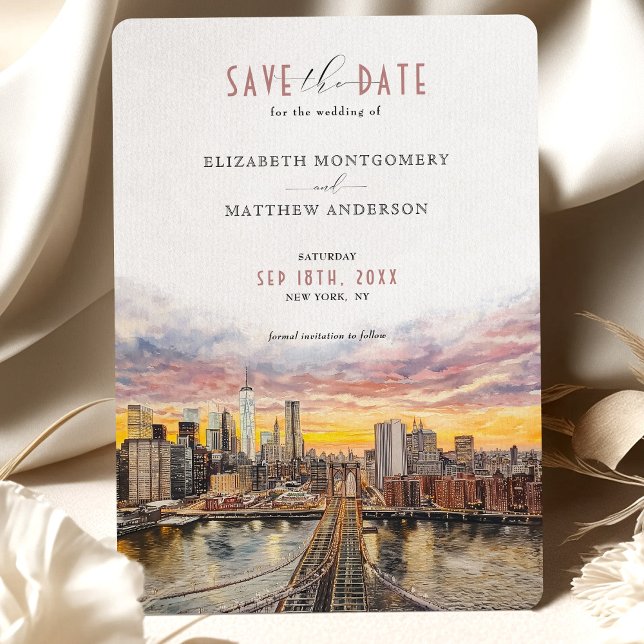 New York City Save-the-Date Brooklyn Bridge  Invitation (Creator Uploaded)