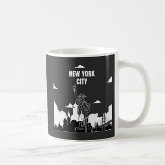new york city scenery line style t shirt coffee mug