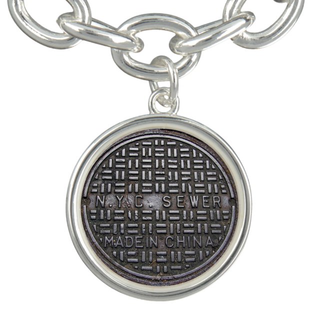 New York City Sewer Cover Photo Charm Bracelet (Design)