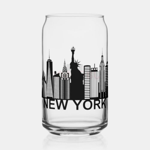 New York city silhouette  Can Glass